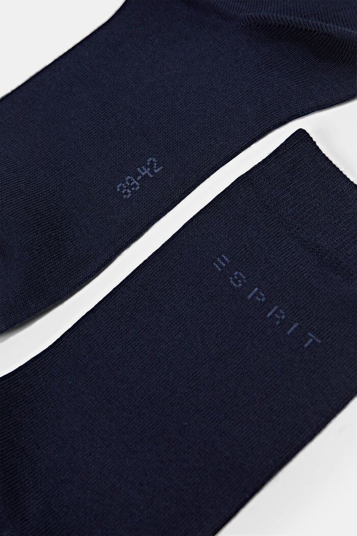 Double pack of socks with a logo, in blended organic cotton