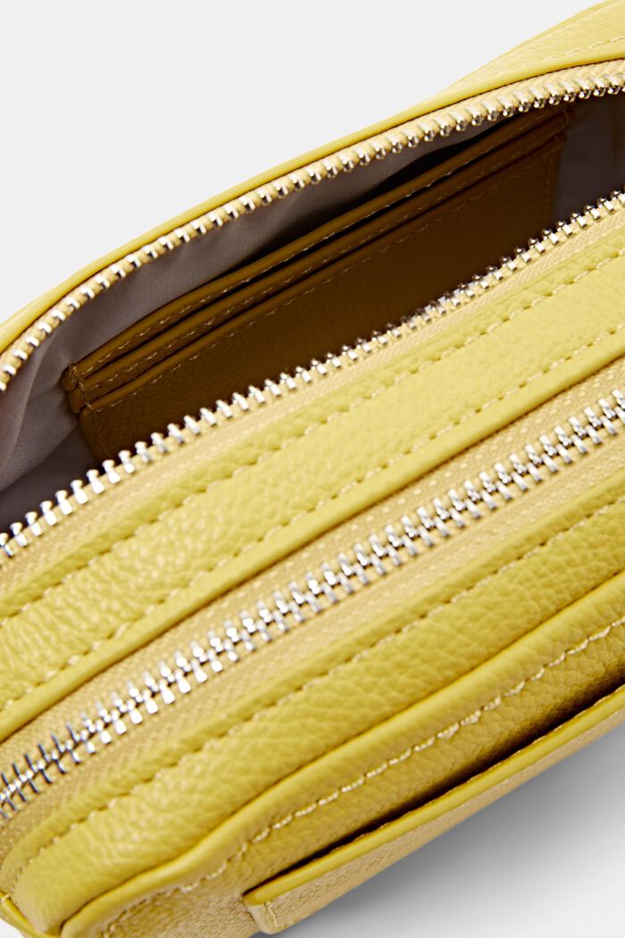 Small faux leather shoulder bag, YELLOW, detail image number 3