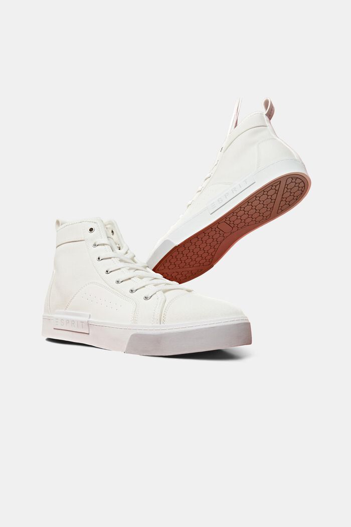 High-top canvas trainers, WHITE, detail image number 0