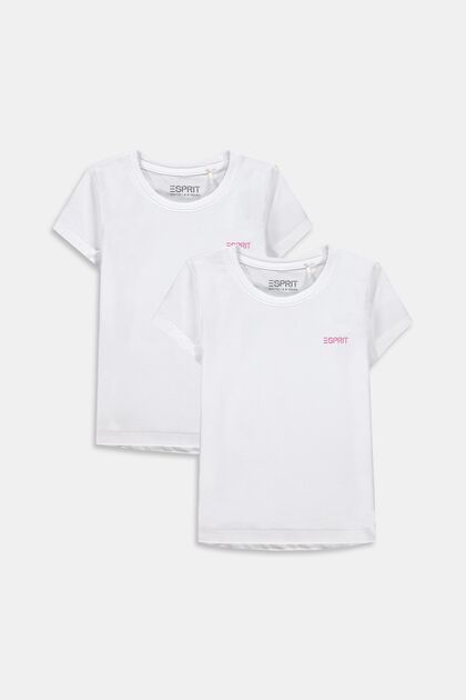 Double pack of T-shirts made of 100% cotton, WHITE, overview