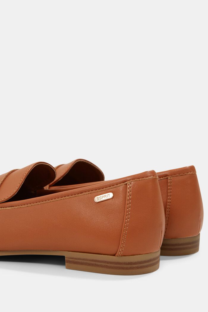 Moccasin loafers in faux smooth leather, CARAMEL, detail image number 5