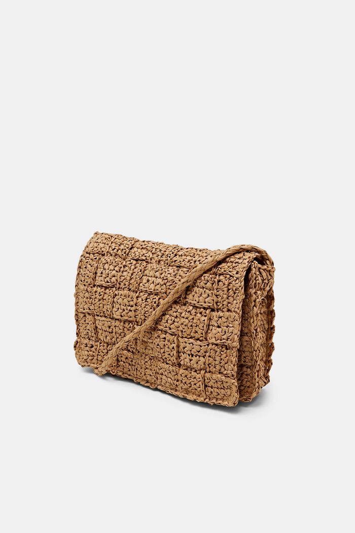 Crochet Flap Shoulder Bag, CAMEL, detail image number 2