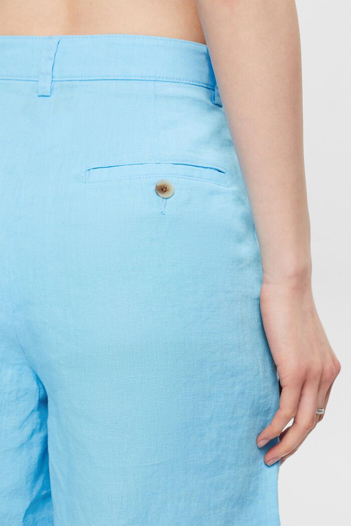Linen Cuffed Shorts, LIGHT TURQUOISE, detail image number 3