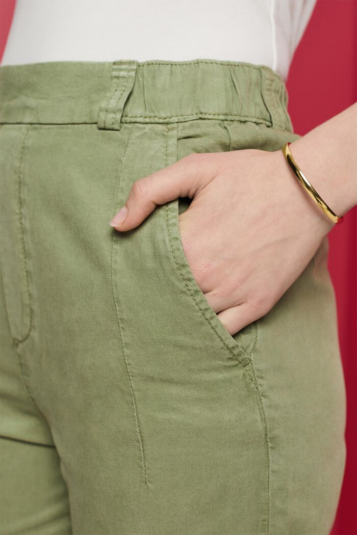 Chino Pull-On Cropped Pants, PALE KHAKI, detail image number 2