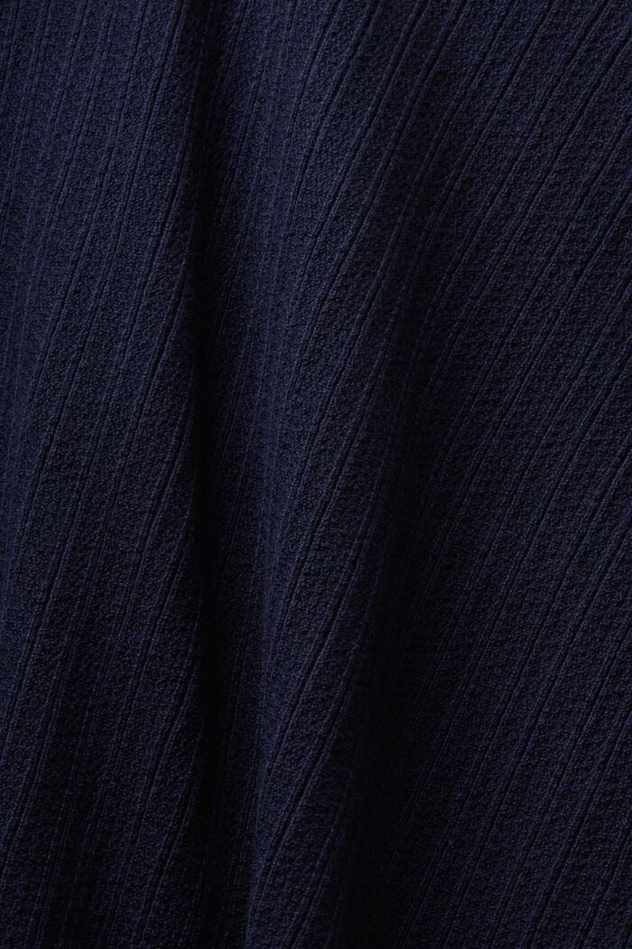 Rib-Knit Full-Zip Hooded Sweater, NAVY, detail image number 4