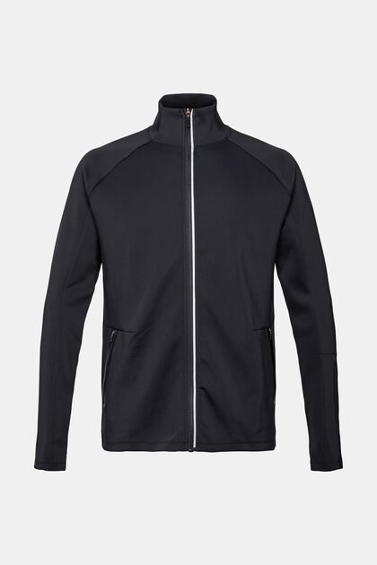 Active zip jacket, BLACK, overview