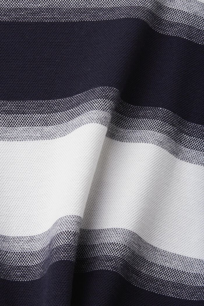 Pique cotton striped T-shirt, NAVY, detail image number 4