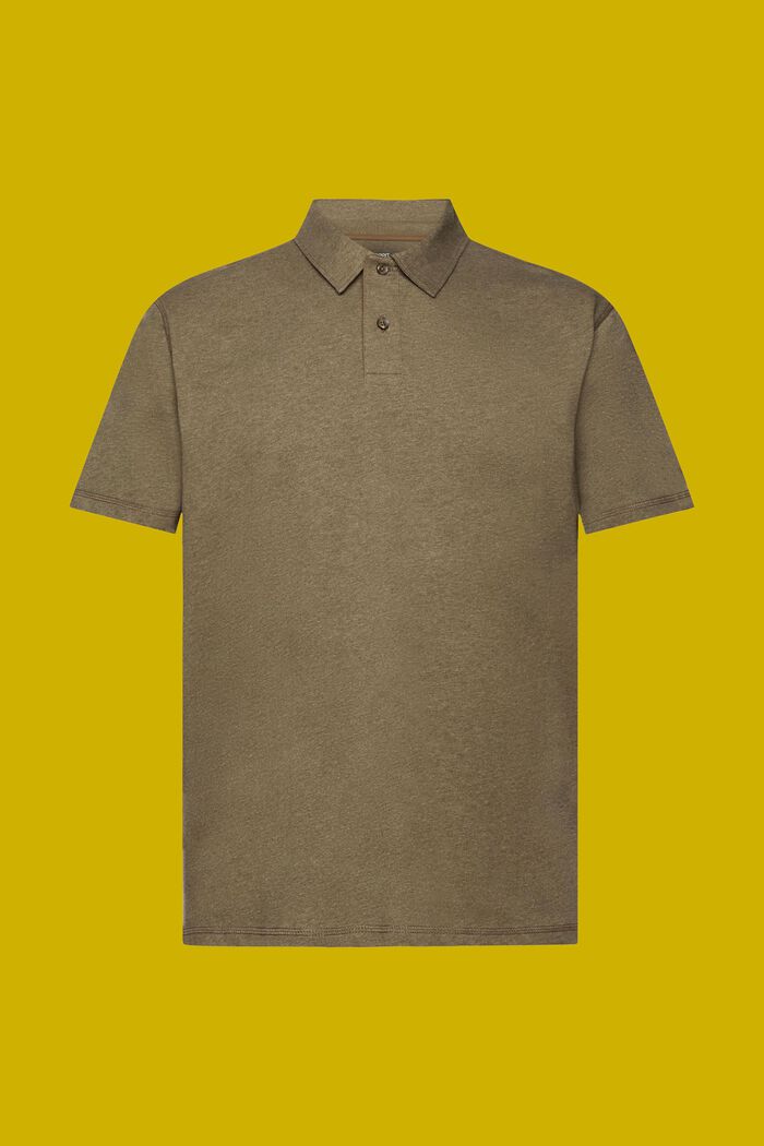 Cotton Jersey Polo Shirt, KHAKI GREEN, detail image number 6