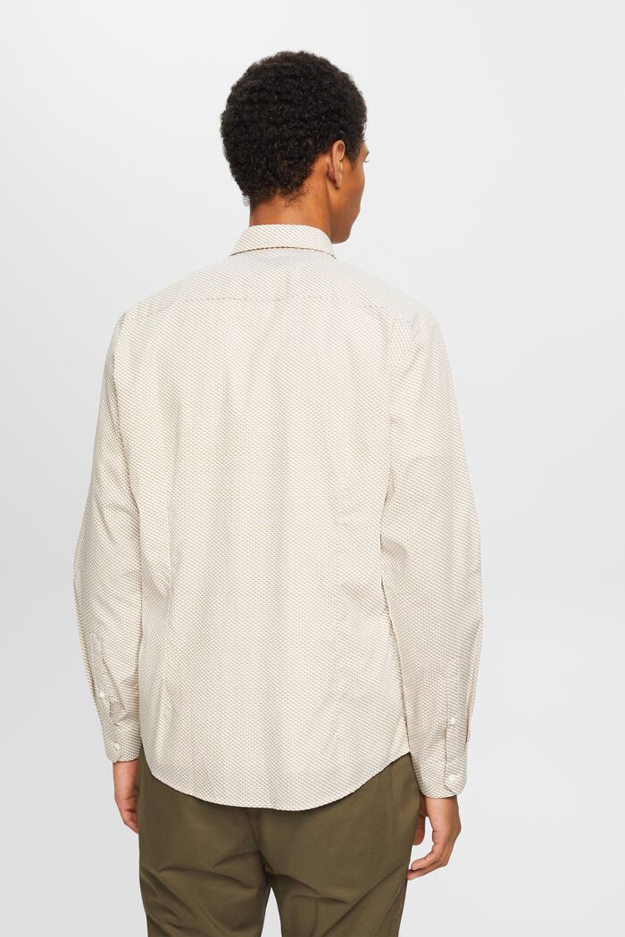 Patterned, sustainable cotton shirt, KHAKI BEIGE, detail image number 3