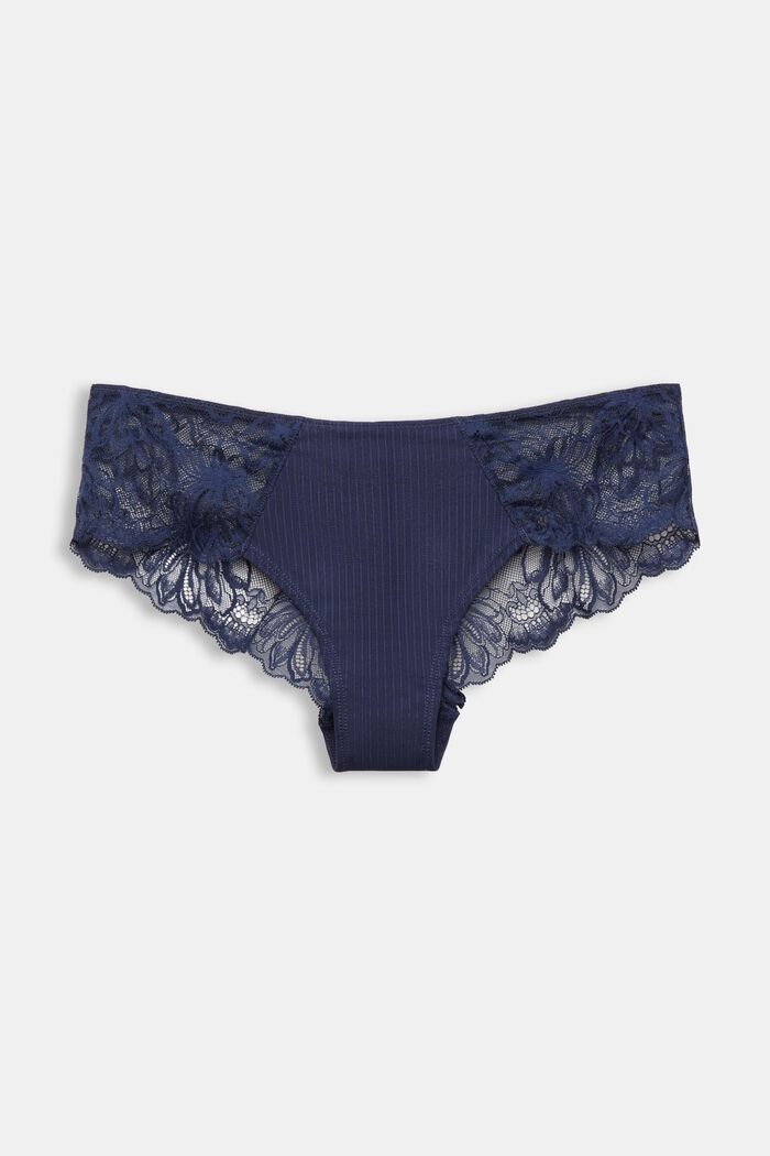 Brazilian Hipster Lace Shorts, NAVY, detail image number 4