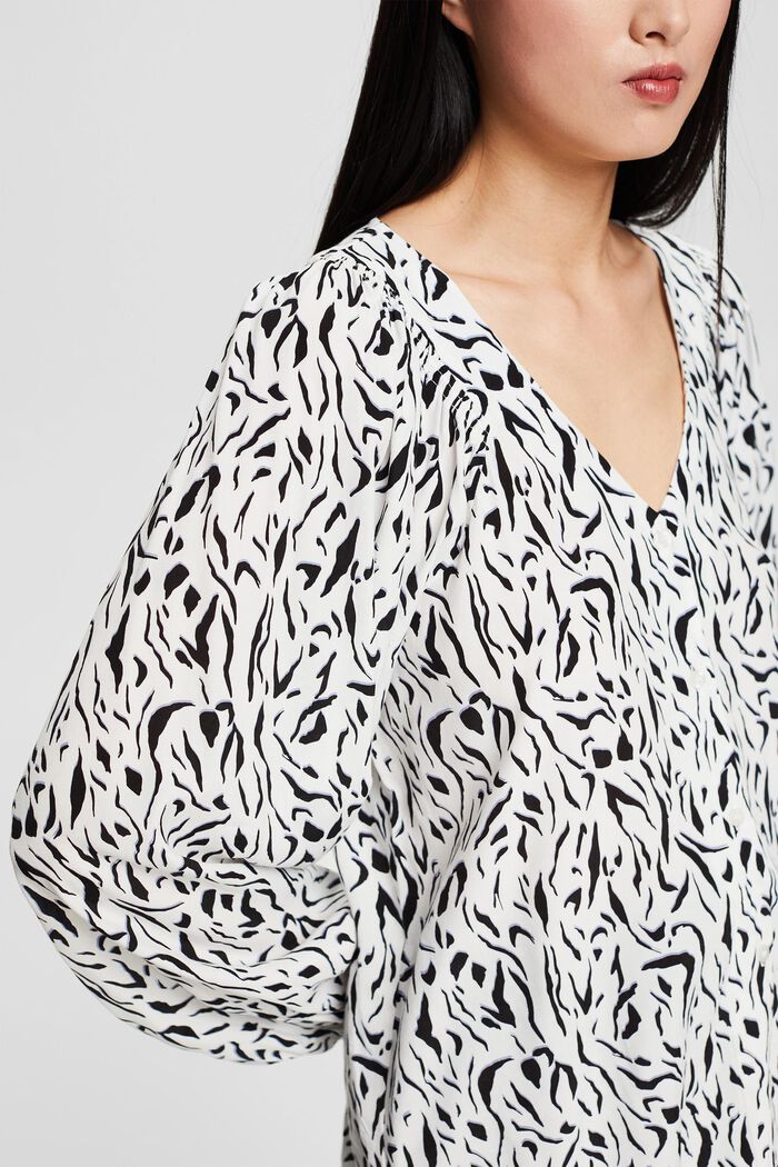 Print blouse with LENZING™ ECOVERO™, OFF WHITE, detail image number 0
