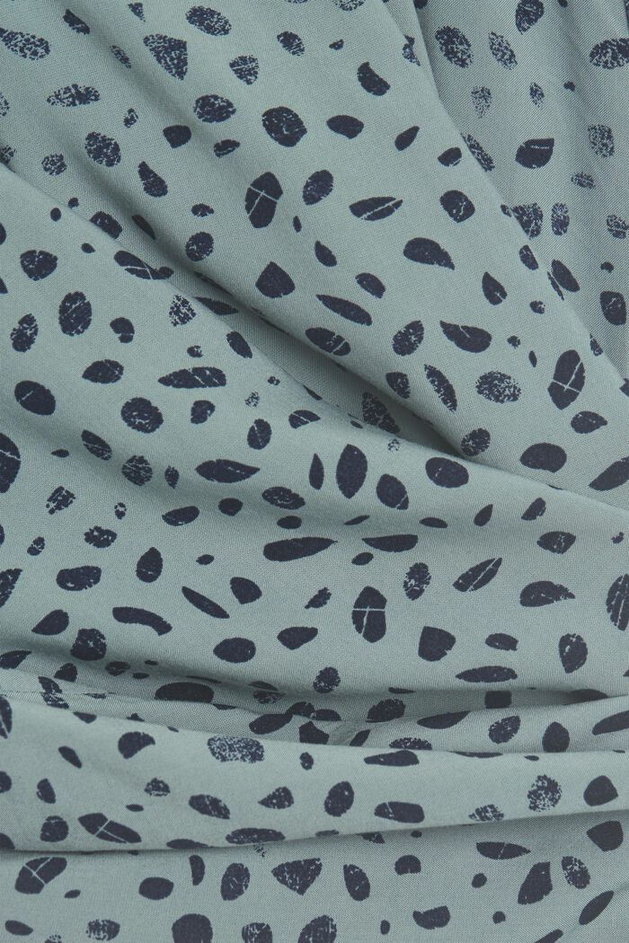 Patterned blouse, LENZING™ ECOVERO™, TURQUOISE, detail image number 4
