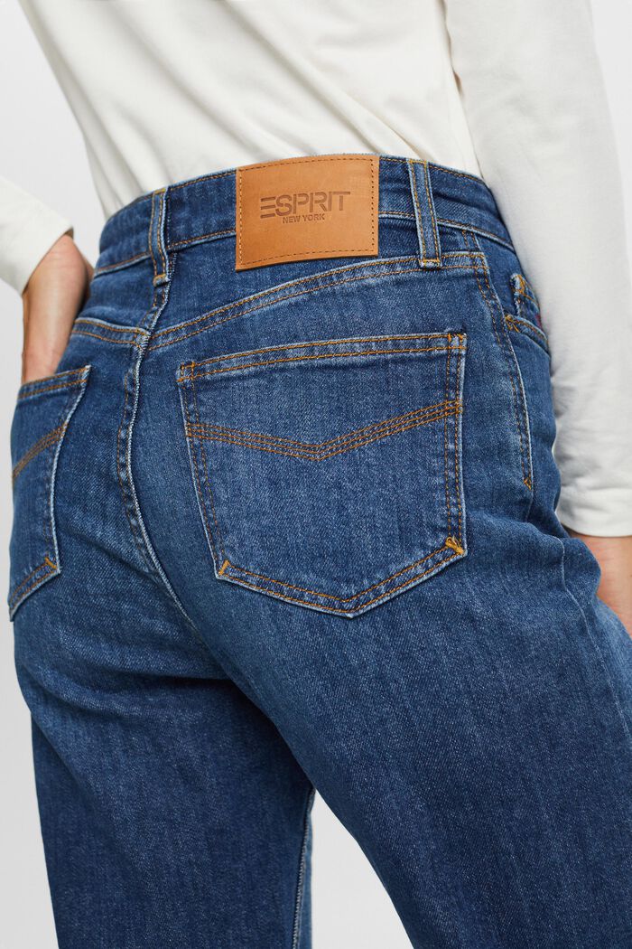 High-Rise Retro Straight Jeans, BLUE DARK WASHED, detail image number 4