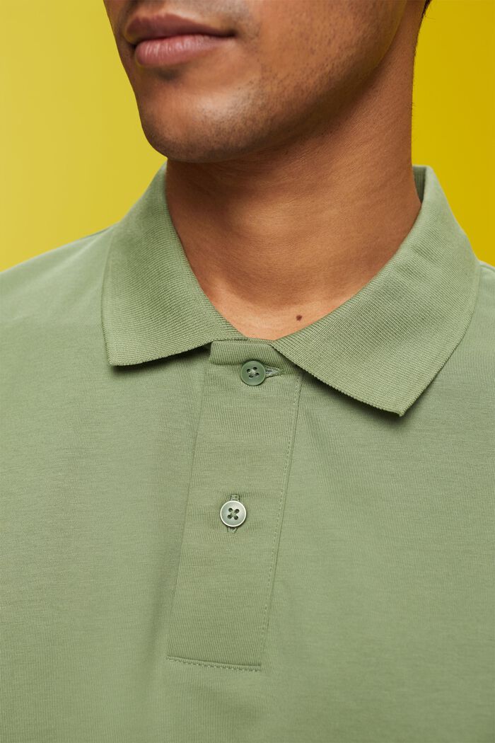 Jersey polo shirt, 100% cotton, PALE KHAKI, detail image number 2