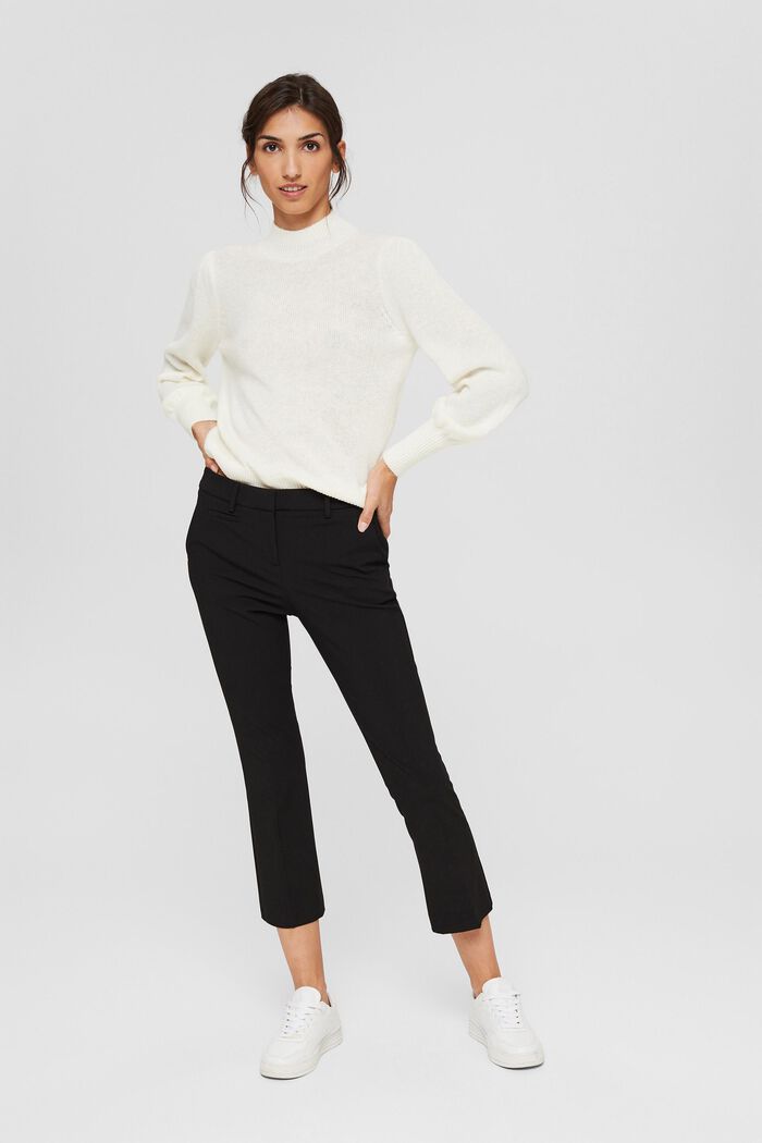 Cropped kick flare trousers, BLACK, detail image number 1