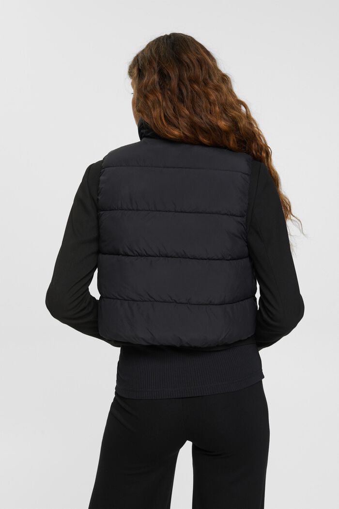 Cropped, quilted body-warmer, BLACK, detail image number 3