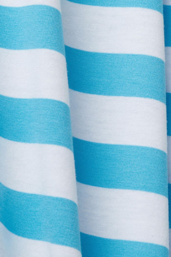 Striped Cotton T-Shirt, TURQUOISE, detail image number 7