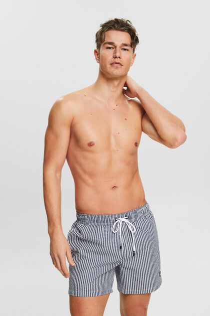 Striped Textured Swimming Shorts