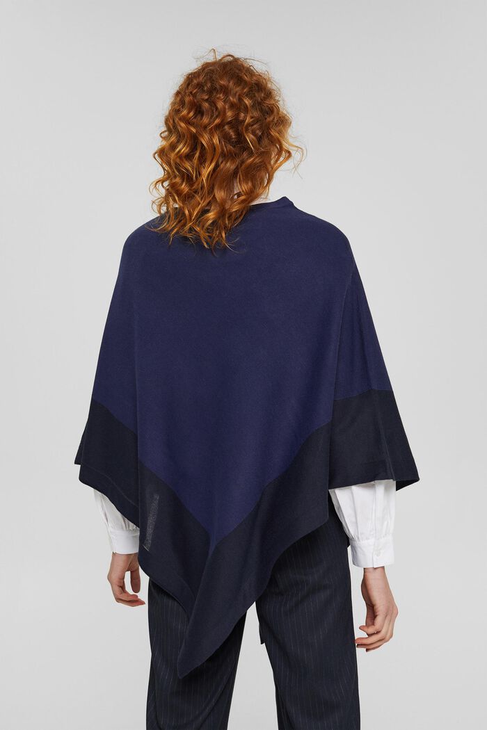 Poncho with contrasting colour stripes, NAVY, detail image number 4