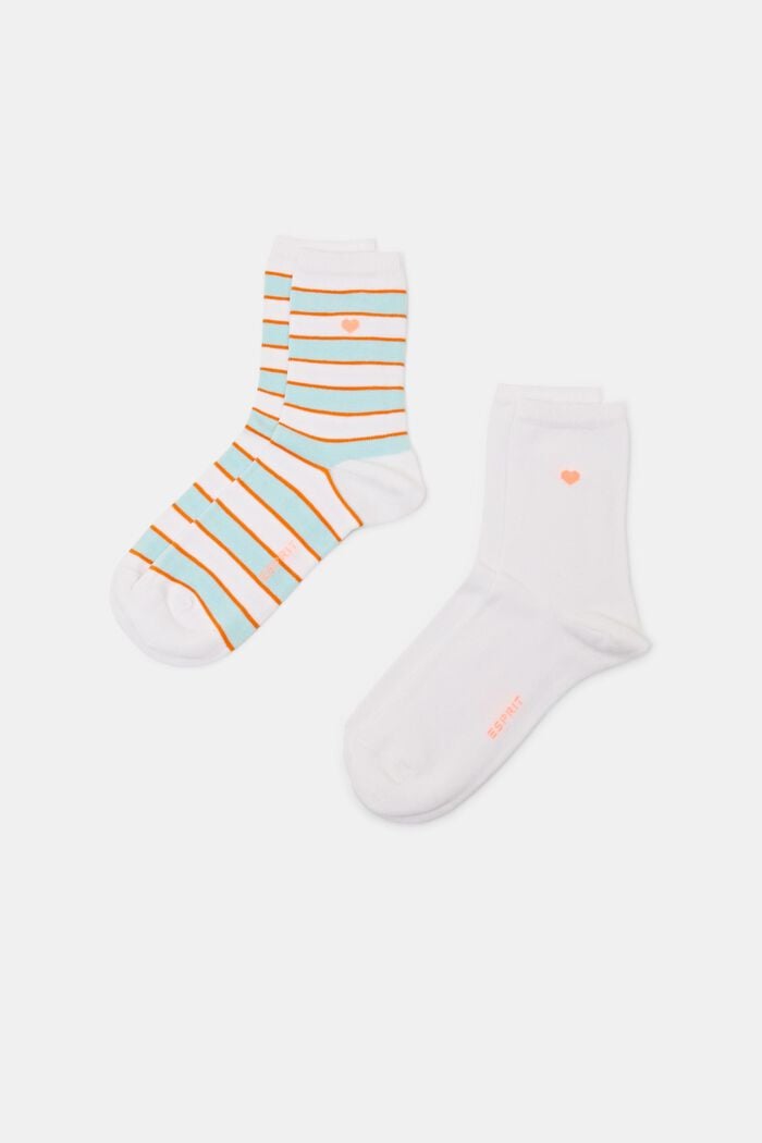 2-Pack Striped Socks, WHITE, detail image number 0