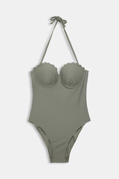 Padded swimsuit with a ribbed texture