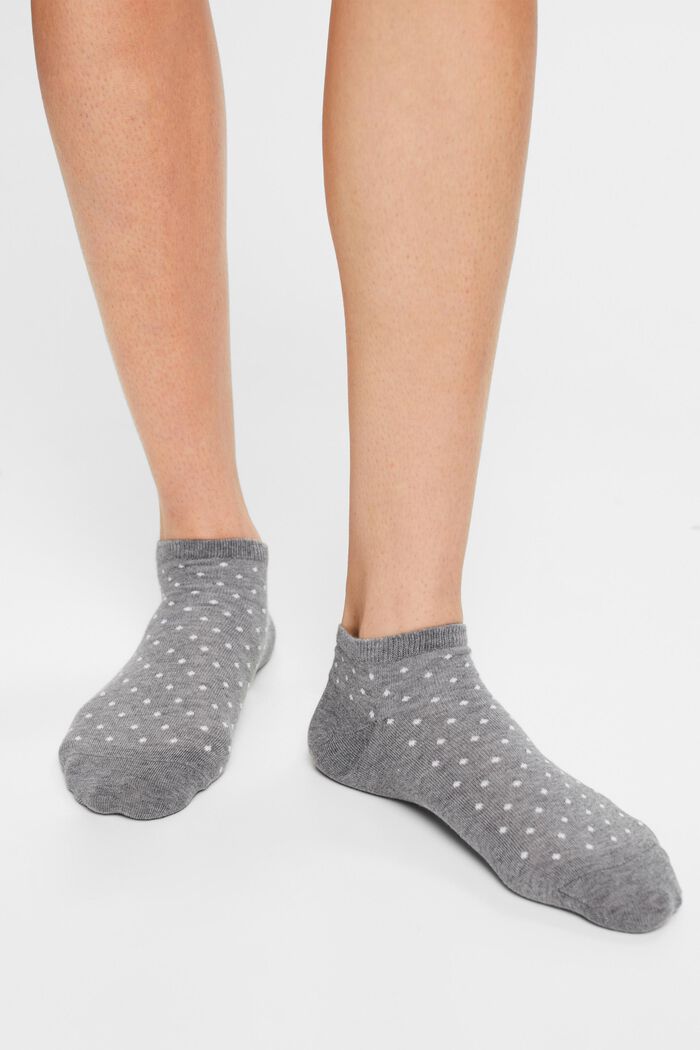 2-Pack Dotted Sneaker Socks, LIGHT GREY MELANGE, detail image number 1