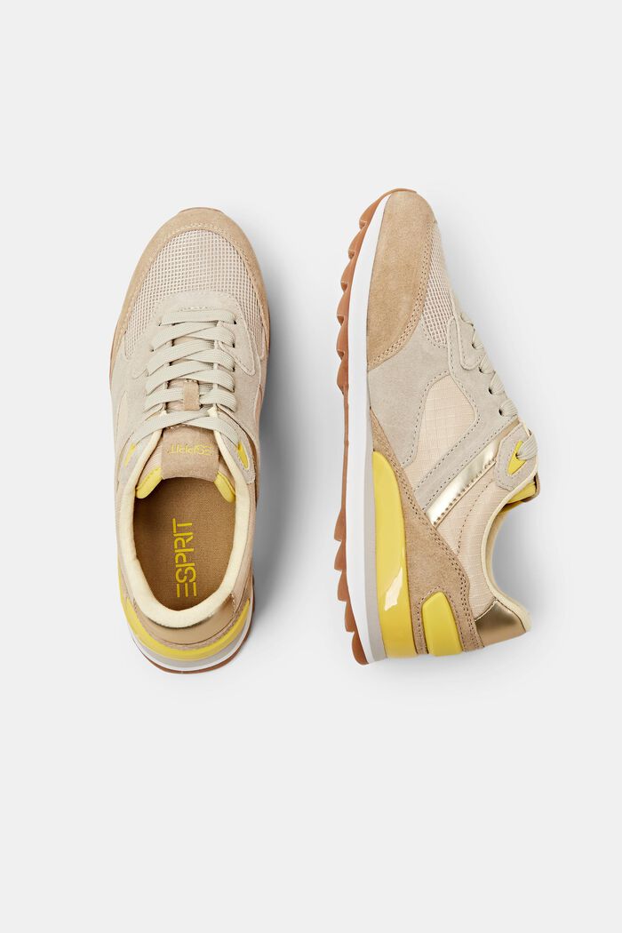 Suede Leather Sneakers, PASTEL YELLOW, detail image number 5