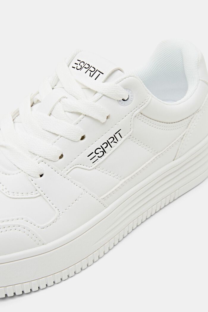Vegan Leather Sneakers, WHITE, detail image number 3