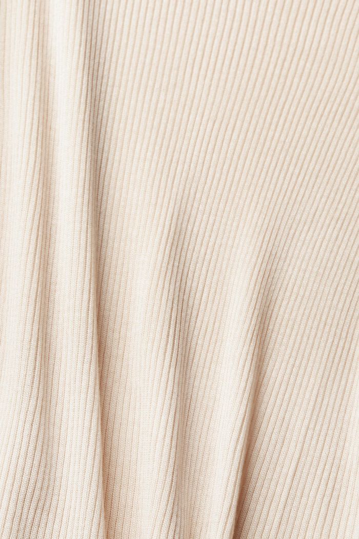 Ribbed jumper with ruffles, TENCEL™, DUSTY NUDE, detail image number 1