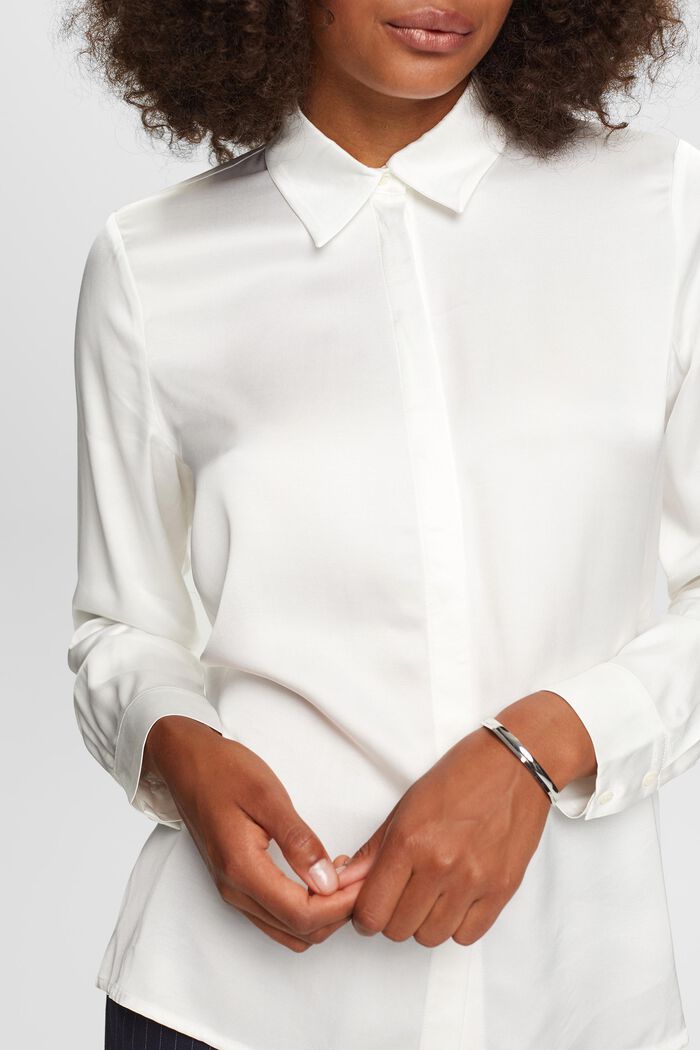 Long-Sleeve Satin Blouse, OFF WHITE, detail image number 2