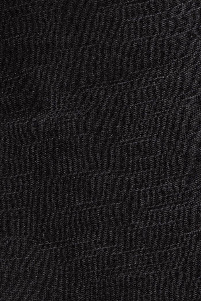 Eyelet Sleeve Cotton T-Shirt, BLACK, detail image number 6