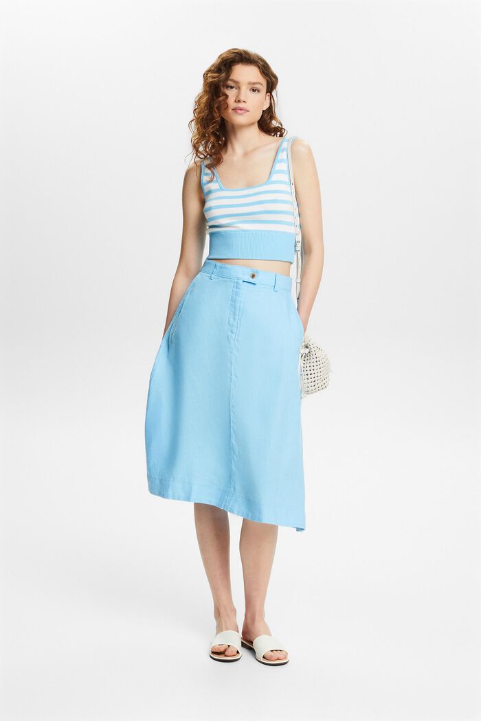 Striped Cropped Sweater Tank Top, LIGHT TURQUOISE, detail image number 4