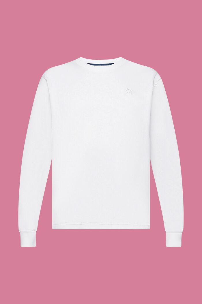 Long-sleeved top with dolphin print, WHITE, detail image number 7