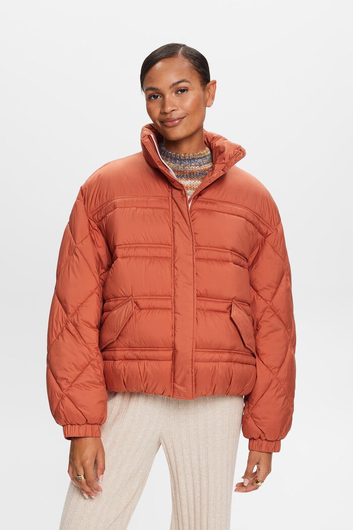 Quilted Puffer Jacket, TERRACOTTA, detail image number 1