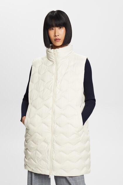 Recycled: longline quilted body warmer