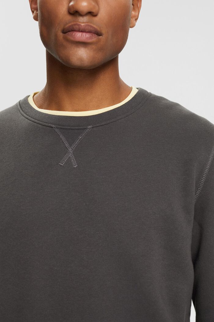 Plain regular fit sweatshirt, BLACK, detail image number 0
