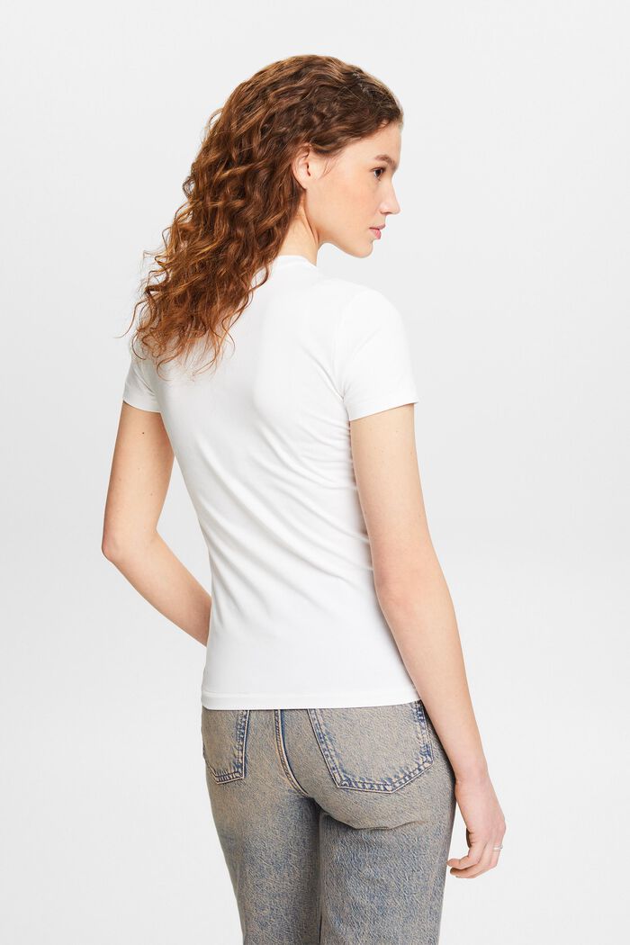 V-Neck Jersey T-Shirt, WHITE, detail image number 2