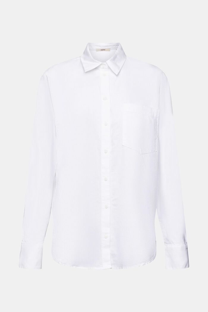 Cotton blouse with a pocket, WHITE, detail image number 6
