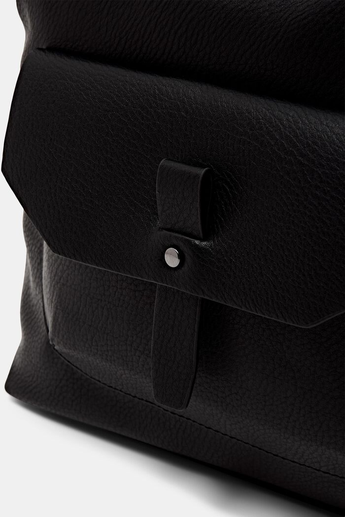 Faux leather shoulder bag, BLACK, detail image number 1