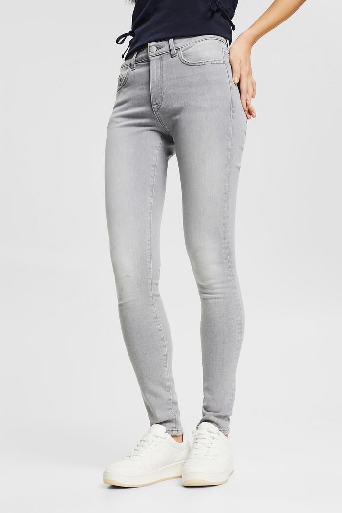 Super stretch jeans made of organic cotton, GREY LIGHT WASHED, detail image number 0