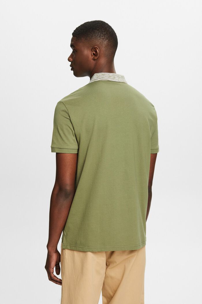 Space-Dyed Collar Polo Shirt, LIGHT KHAKI, detail image number 2