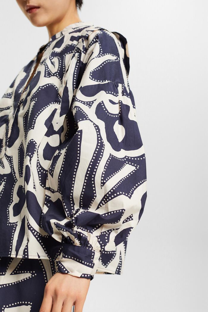 Blouse with pattern, DARK BLUE, detail image number 2