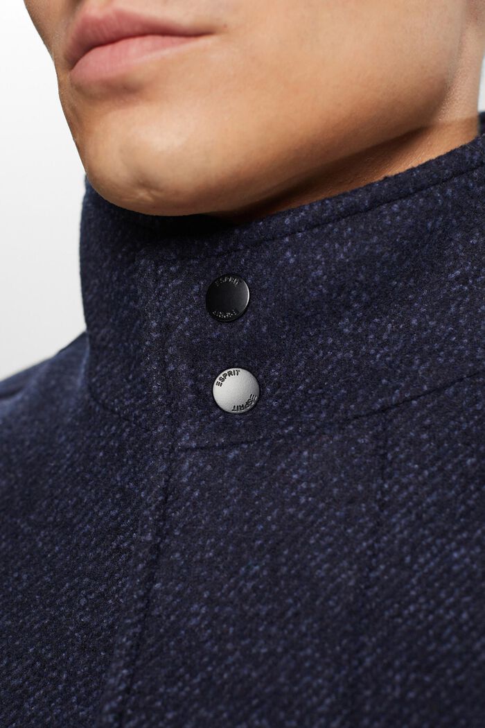 Padded wool blend coat with detachable lining, DARK BLUE, detail image number 2