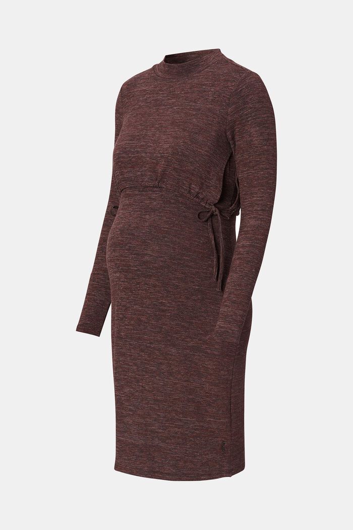 Melange knit dress with a nursing function