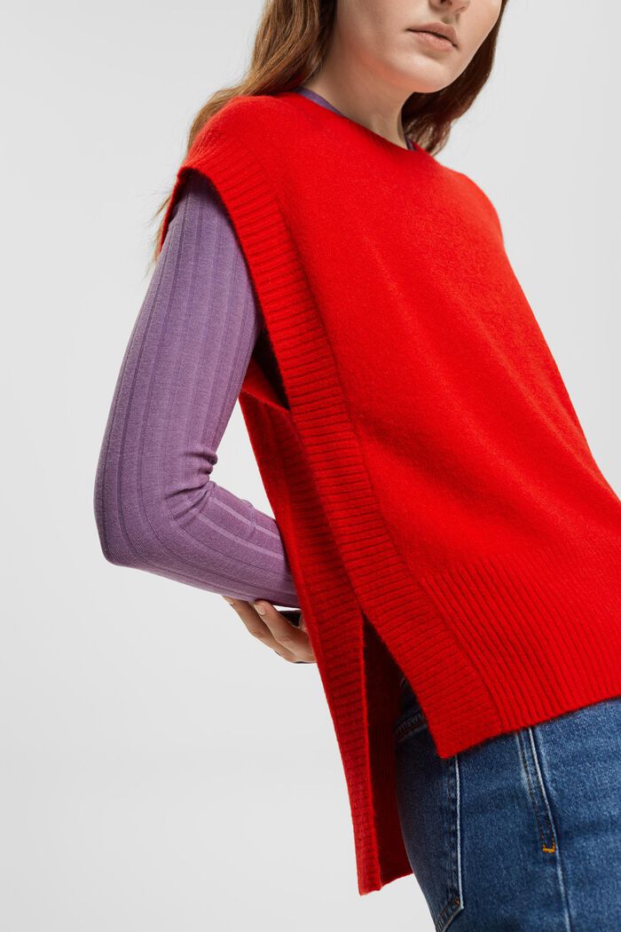 Wool blend slipover, RED, detail image number 0