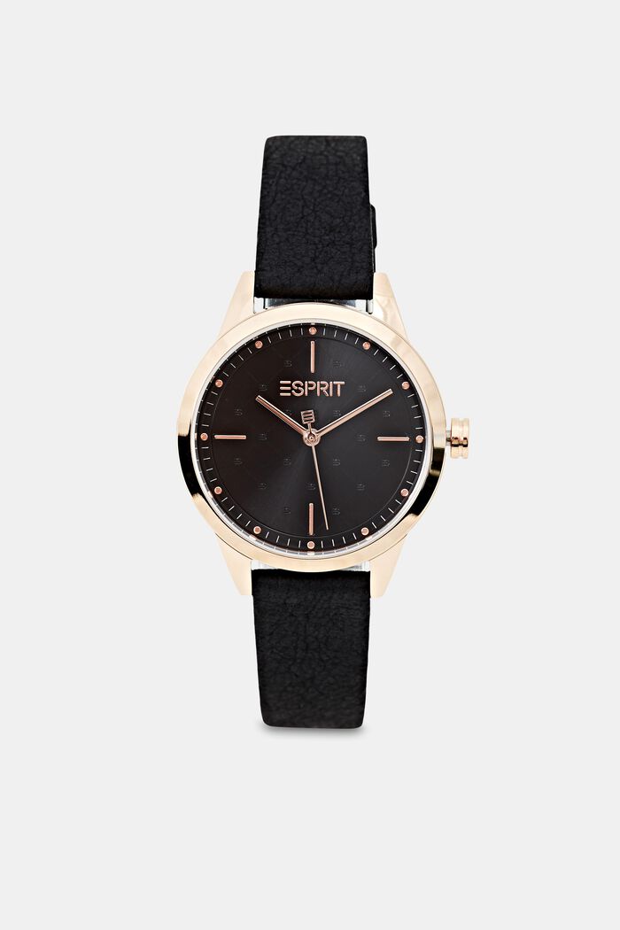 Vegan: Stainless-steel watch with rose gold