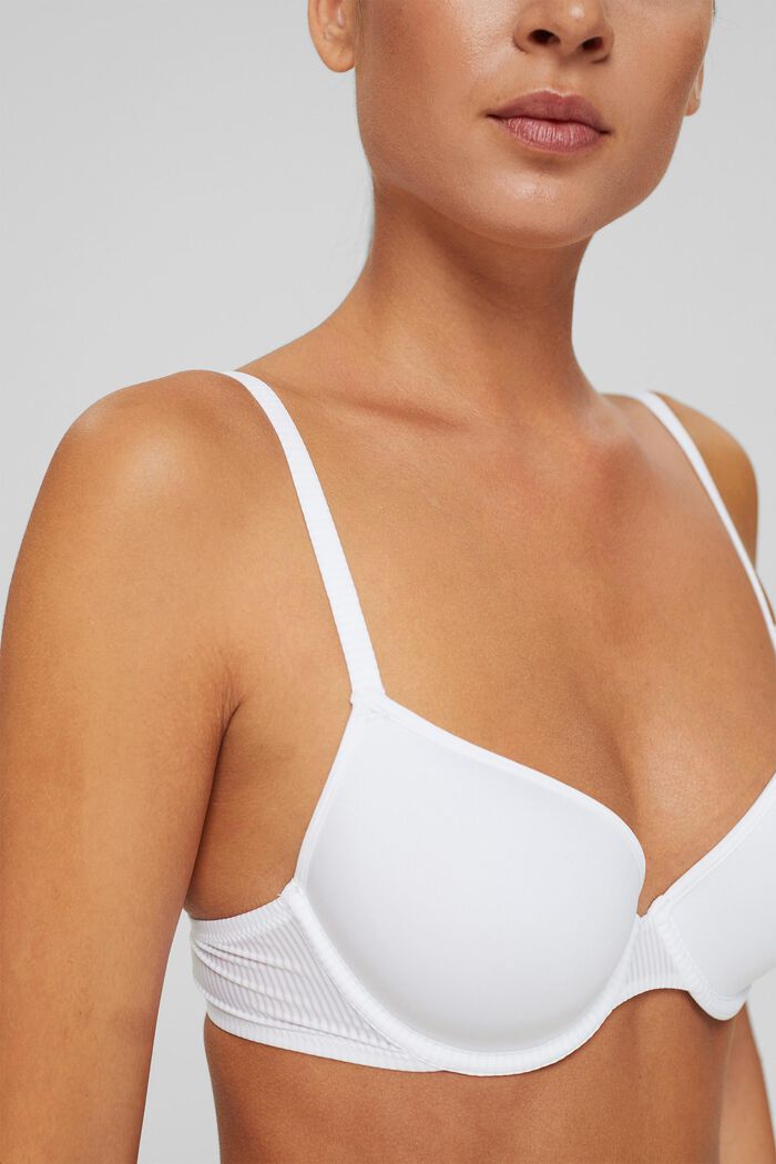 Recycled: padded underwire bra made of microfibre, WHITE, detail image number 2