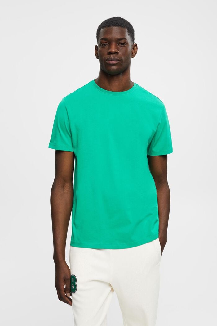 Pima cotton slim fit t-shirt, GREEN, detail image number 0