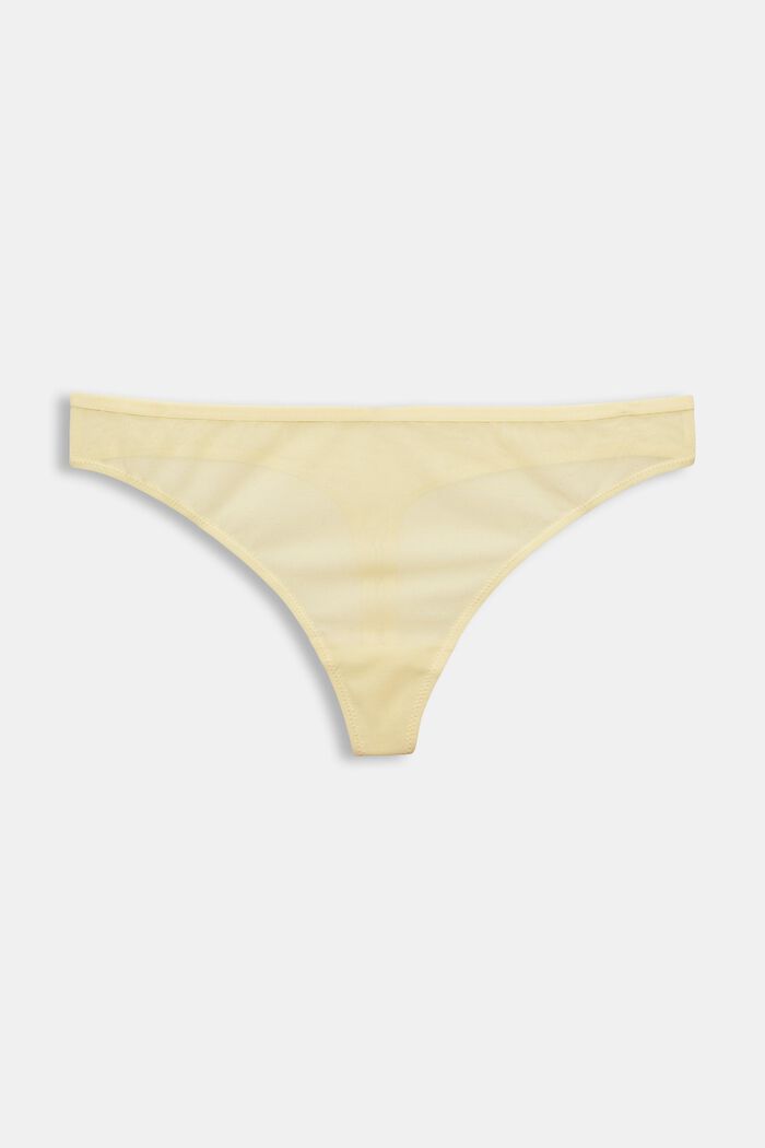 Made of recycled material: Hipster thong in delicate mesh, LIGHT YELLOW, detail image number 3