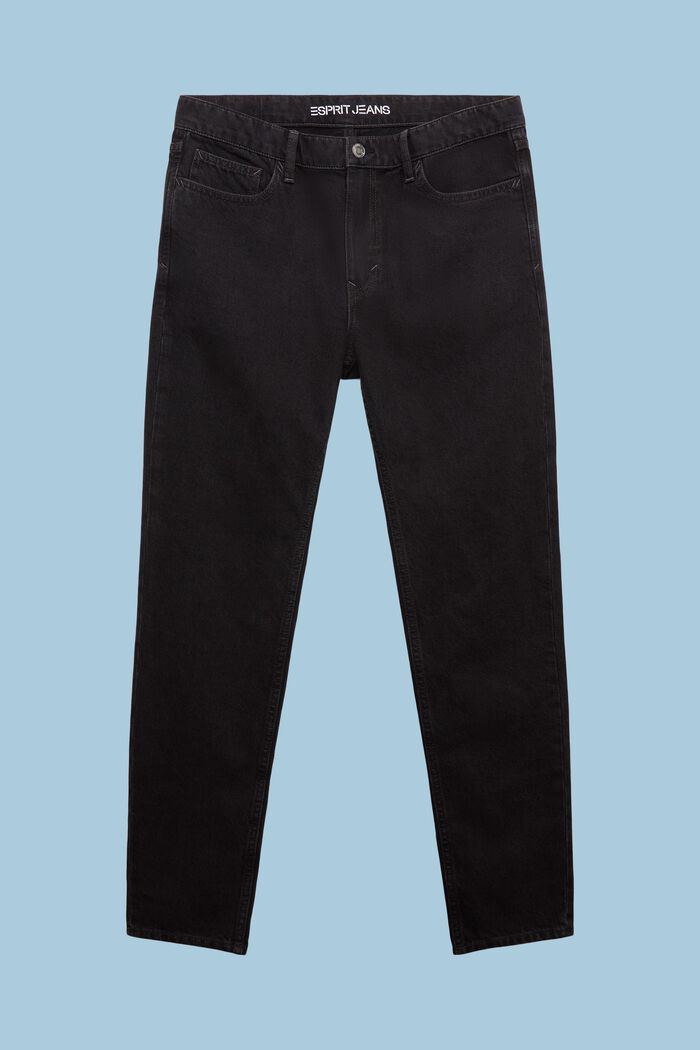Mid-Rise Tapered Jeans, BLACK DARK WASHED, detail image number 6
